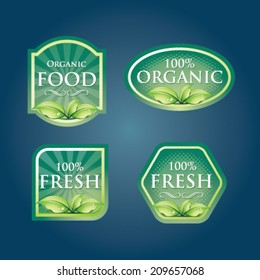 Fresh Organic Fruit Produce Vegetables Tag Label Sign