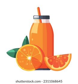 Fresh organic fruit and sweet drinks decoration icon isolated