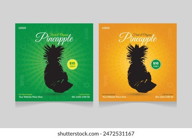 Fresh organic fruits delivery social media post template