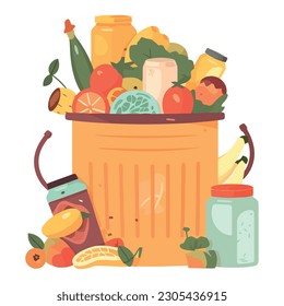 Fresh organic fruits and vegetables in a basket over white