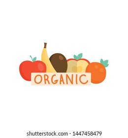 Fresh organic fruits, yellow banana, red apple, kiwi