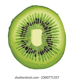 Fresh organic kiwi, ripe for healthy eating icon isolated