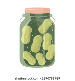 Fresh organic peanuts in a glass jar icon isolated