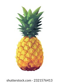 Fresh organic pineapple slice, perfect refreshment icon isolated