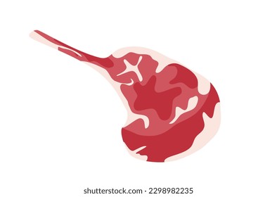 Vector de carne cruda orgánica fresca, vector de carne fresca, vector de alimento orgánico sobre fondo blanco, vector de vista superior de los alimentos, carne cruda sobre fondo blanco, vista superior de la carne cruda, diseño plano de carne de cerdo cruda.