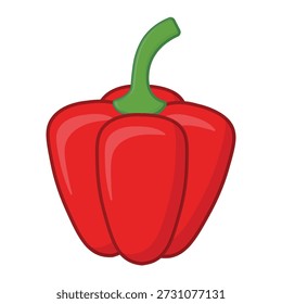 Frische organische rote Paprika einzeln auf weißem Hintergrund als gesunde süße pflanzliche Zutat für eine rohe vegetarische Ernährung