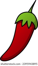 Fresh and organic red pepper, a hot and spicy ingredient.