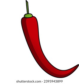Fresh and organic red pepper, a hot and spicy ingredient.