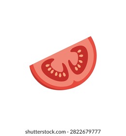 Fresh Organic Red Tomato Slice Vector Illustration Isolated on White Background for Culinary Design