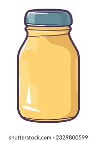 Fresh organic sauce in glass jar illustration icon isolated