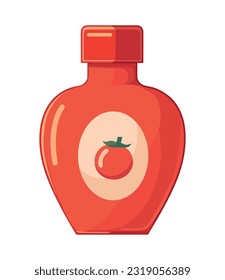 Fresh organic sauce tomato icon in vector illustration