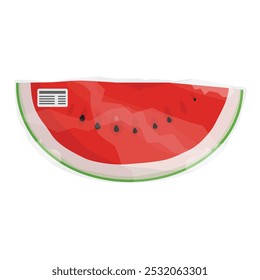 Fresh organic slice of watermelon isolated on white background. Vector illustration