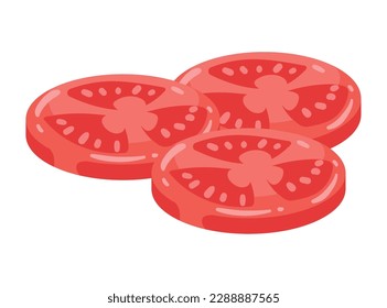 Fresh organic tomato slices isolated