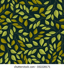 Fresh organic vector seamless pattern of branches.