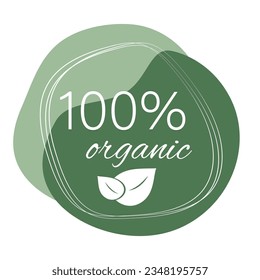 Fresh, organic, vegan, gluten free, eco friendly, locally grown, healthy food sticker. Vegan food logo label and tag.