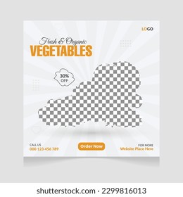 Fresh organic vegetable delivery social media post template
