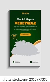 Fresh organic vegetable delivery social media story template