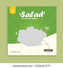 Fresh organic vegetable salad social media post template