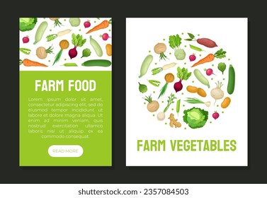 Plantilla de vectores de diseño de pancartas de verduras orgánicas frescas