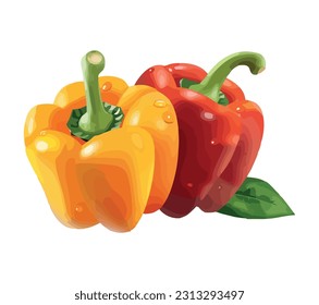 Ícono aislado de pimientos de pimiento de verduras orgánicas frescas