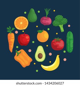 fresh organic vegetables and fruits nutrition