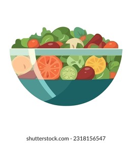 Fresh organic vegetarian meal with fresh vegetables icon isolated