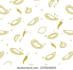 Frische Austernis, ruhig, Skallop, Musterhintergrund