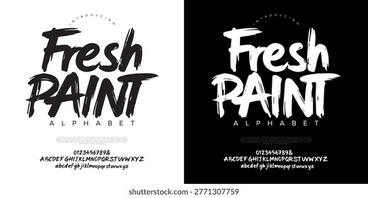 Fresh Paint casual script brush font display typeface for creative artistic brand and modern lifestyle apparel