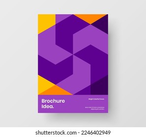 Fresh pamphlet A4 vector design template. Trendy mosaic pattern leaflet concept.