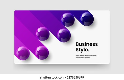 Fresh pamphlet vector design layout. Abstract realistic balls landing page concept.