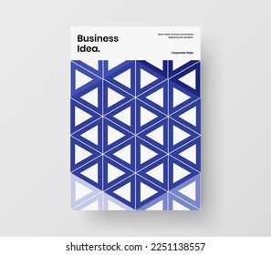 Fresh pamphlet vector design template. Premium mosaic shapes postcard concept.