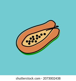 fresh papaya fruit icon, perfect for adding to your icon collection, also suitable for making t-shirt designs