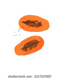 fresh papaya fruit object vector.
