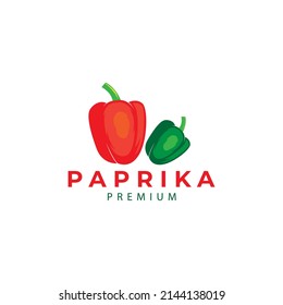 fresh paprika logo design for restaurant and food  vector icon symbol illustration