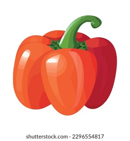 Fresh paprika shapes, ripe for healthy cooking icon isolated