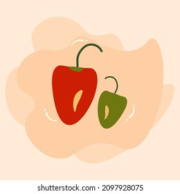 Fresh  Paprika vegetable nature icon.Vector Ilustration.