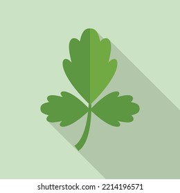 Fresh parsley icon flat vector. Garnish herb. Leaf plant