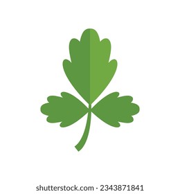 Fresh parsley icon flat vector. Garnish herb. Leaf plant isolated