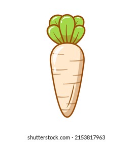 Fresh Parsnip Vegetable Vector Illustration Cartoon Icon