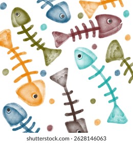 fresh pastel colorful fish illustration