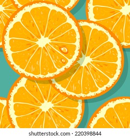 Fresh pattern with orange slices