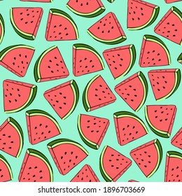 Fresh pattern with sweet watermelons