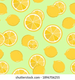 Fresh pattern with yellow lemons