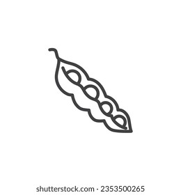 Fresh pea pod line icon. linear style sign for mobile concept and web design. Sweet peas outline vector icon. Symbol, logo illustration. Vector graphics