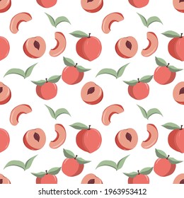 Fresh peach background Hand drawn Colorful Vector wallpaper Seamless pattern Decorative illustration good for printing