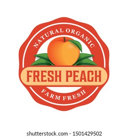 Fresh Peach Farm Logo Template