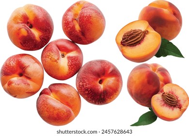 fresh Peach fruit isolated on white background 