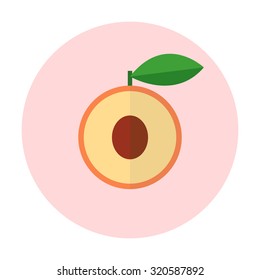 fresh  peach icon vector illustration