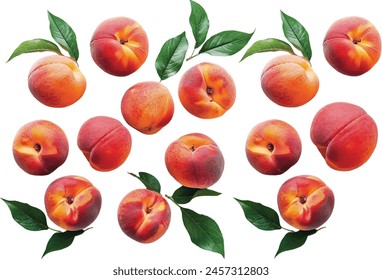 Fresh peach isolated in white background 