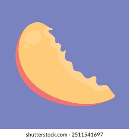 Ícone de vetor de pêssego fresco. vetor de fatia de fruta de pêssego fresco. ícone de fatia de pêssego fresco 